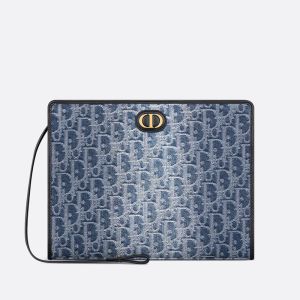 Dior 30 Montaigne Dea Pouch Oblique Motif Denim Blue