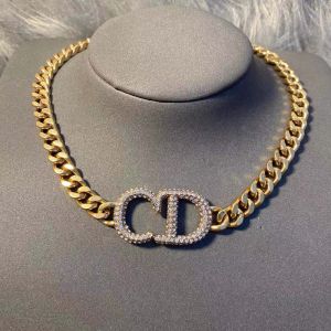 Dior Clair D Lune Choker Antique Metal with CD Signature Embellished Crystals Gold