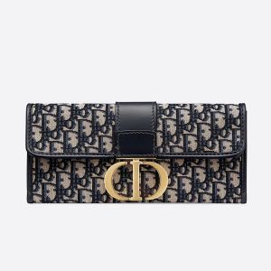 Dior 30 Montaigne Pouch Oblique Motif Canvas Blue