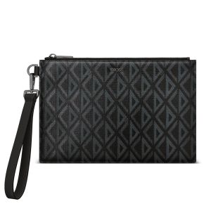 Dior A5 Pouch In CD Diamond Canvas Black