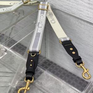 Dior Adjustable Shoulder Strap Christian Dior Motif Cotton Grey