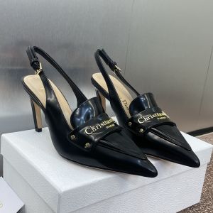 Dior Boy Slingback Pumps Women Patent Leather Black