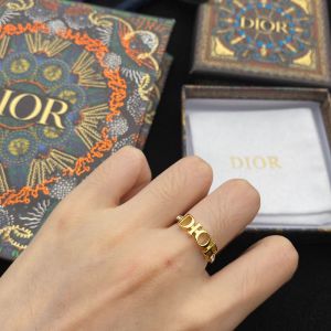 Diorevolution Ring Metal with Crystals Gold