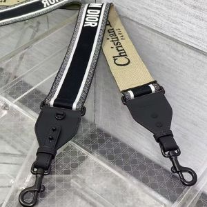 Dior Shoulder Strap Ultramatte Christian Dior Paris Motif Cotton Black