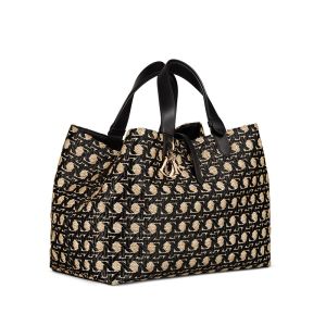 Dior Toujours Bag In Graphic Cannage Raffia Beige/Black