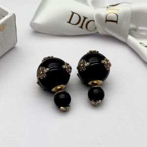 Dior Tribales Earrings Antique Metal with Resin Pearls and Bees Allover Signatured Gold/Black