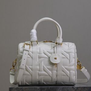 Dior Groove 25 Bag In Graphic Cannage Calfskin White