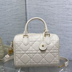 Dior Groove 25 Bag In Macrocannage Calfskin Apricot