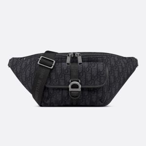 Dior 8 Belt Bag In Oblique Motif Canvas Black
