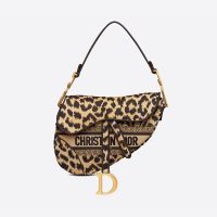 Christian Dior Saddle Bag In Mizza Embroidery Beige
