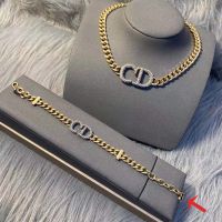 Dior Clair D Lune Bracelet Metal with CD Signature Embellished Crystals Gold