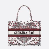 Dior Book Tote In Dioramour Coeur des Curiosities Embroidery White