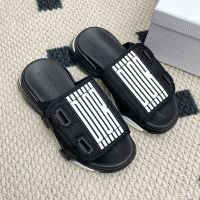 Dior D-Wander Slides Women Dior Graphique Technical Fabric White