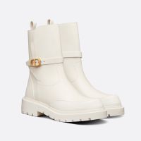 Dior Empreinte Ankle Boots Women Calfskin White