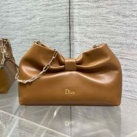 Small Dior Bow Bag In Lambskin Brown