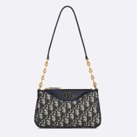 Mini Dior 30 Montaigne Hobo Avenue Bag In Oblique Jacquard Blue