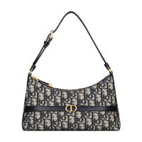Mini Dior 30 Montaigne Hobo Bag In Oblique Jacquard Blue