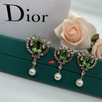 J'Adior Earrings Antique Metal with Crystals and Resin Pearls Gold