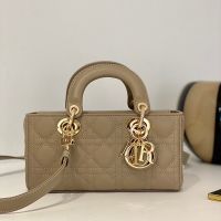 Small Lady D-Joy Bag in Cannage Lambskin Khaki