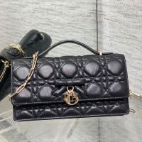 Mini My Dior Bag with Detachable Bow in Cannage Lambskin Black