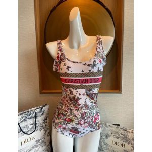 Christian Dior Swimsuit Women Poetry Butterfly Motif Lycra Multicolor