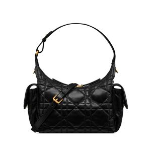 Medium D-Dream Bag In Macrocannage Lambskin Black