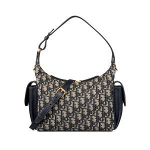 Medium D-Dream Bag In Oblique Jacquard Blue