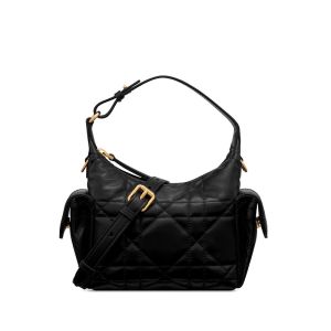 Mini D-Dream Bag In Macrocannage Lambskin Black