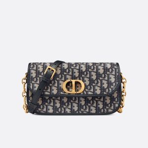 Dior 30 Montaigne Avenue Bag In Oblique Jacquard Blue