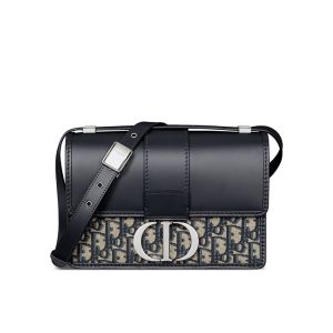 Dior 30 Montaigne Bag In Oblique Jacquard and Smooth Calfskin Blue