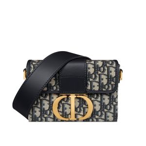 Dior 30 Montaigne Box Bag In Oblique Motif Canvas Blue
