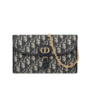 Dior Bobby Pouch with Chain In Oblique Jacquard Blue
