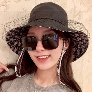 Dior Bucket Hat Teddy Oblique Motif Cotton With Veil Black