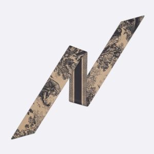 Dior Mitzah Twill In Toile de Jouy Sauvage Motif Silk Beige