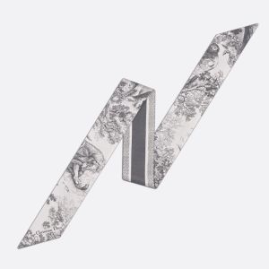 Dior Mitzah Twill In Toile de Jouy Sauvage Motif Silk Grey