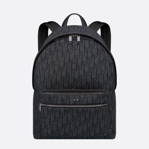 Dior Rider Backpack In Oblique Jacquard Black