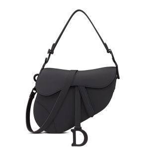 Dior Saddle Bag with Strap In Ultramatte Calfskin Black