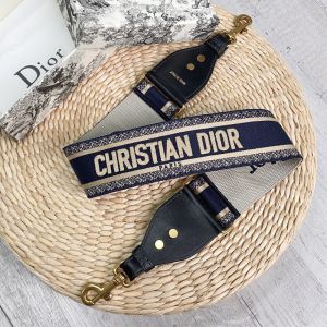 Dior Shoulder Strap In Christian Dior Paris Motif Cotton Blue