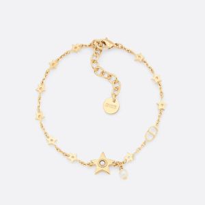 Dior Star Bracelet In Star Detail Metal with Resin Pearl And Mirror Gold