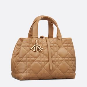 Dior Toujours Bag In Macrocannage Calfskin Brown