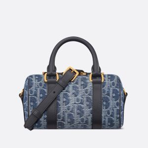 Dior Groove 17 Bag In Oblique Jacquard Denim Blue