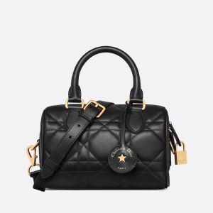 Dior Groove 20 Bag In Macrocannage Calfskin Black