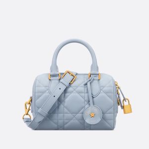Dior Groove 20 Bag In Macrocannage Calfskin Sky Blue