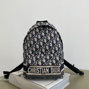 Small DiorTravel Backpack In Oblique Jacquard Blue