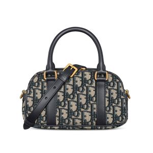 Nano Dior D-Vibe East-West Bag In Oblique Jacquard Blue