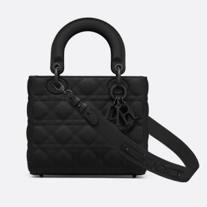 Lady Dior My ABCDior Bag In Ultramatte Cannage Calfskin Black