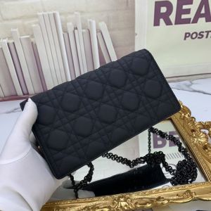 Lady Dior Pouch in Ultramatte Cannage Calfskin Black