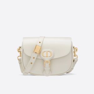 Medium Dior Bobby Bag In Box Calfskin White