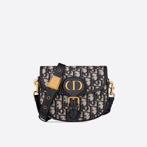 Small Dior Bobby Bag In Oblique Jacquard Blue