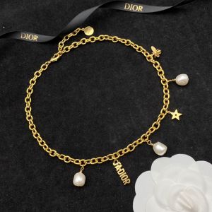 J'Adior Necklace Metal with Resin Pearls, Star and Bee Charms Gold